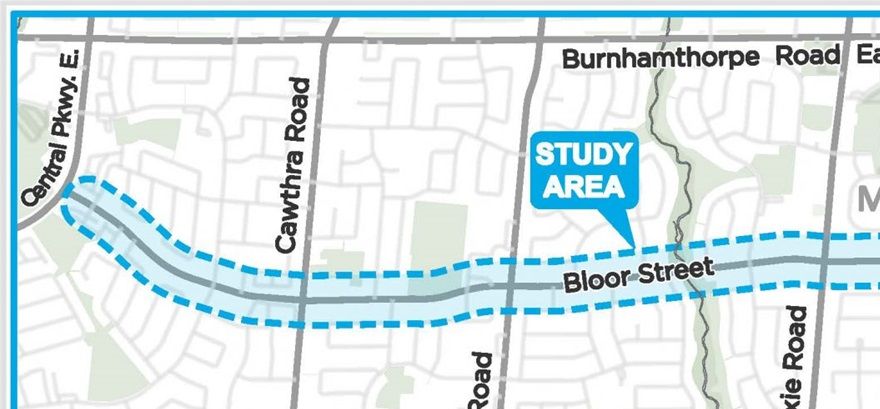 Bloor Street Integrated Project / Study, AHHRA 'Central Area' between Cawthra & Dixie