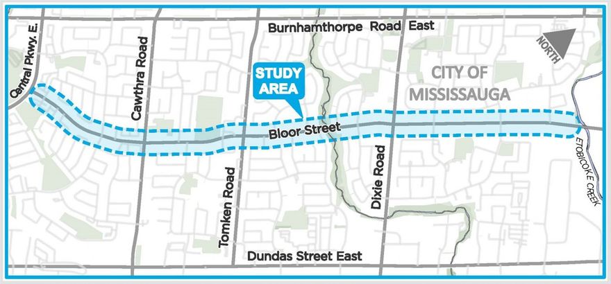 Bloor Street Integrated Project / Study, AHHRA 'Central Area' between Cawthra & Dixie